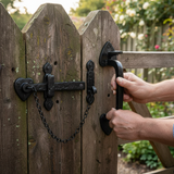 Premium Decorative Thumb Latch 152mm - Durable Cast Iron with Heart-Shaped Plates for Indoor and Outdoor Use