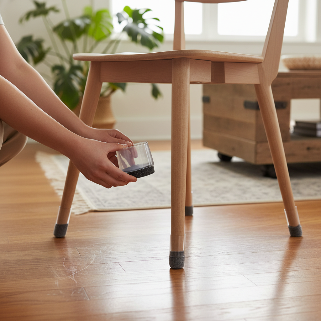 19mm Premium Furniture Feet Caps Clear Felt-Ended Leg Tips – Pack of 4