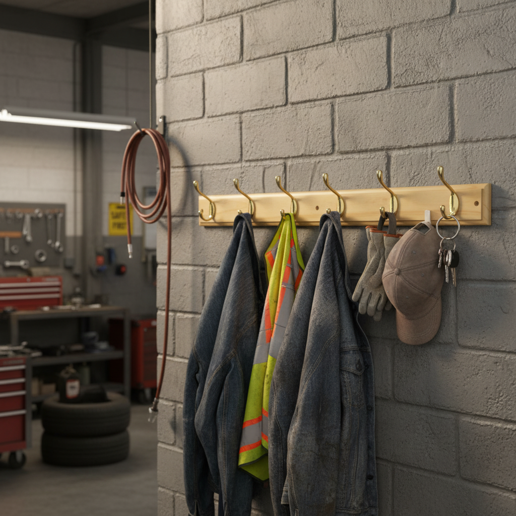 Premium Wall Mounted Coat Rack with 6 Heavy Duty Double Hooks for Efficient Storage and Organization