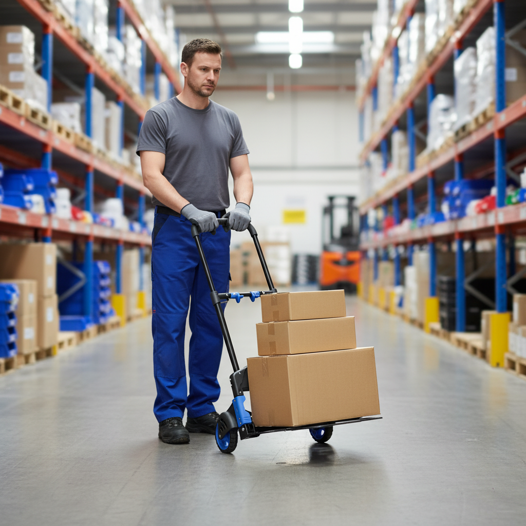 2-in-1 Heavy Duty Sack Truck Folding Trolley 120kg Capacity