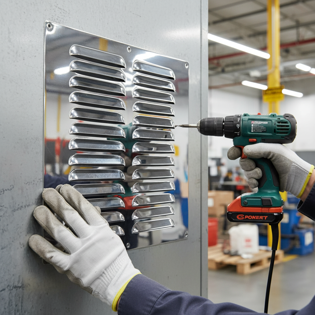 Premium Chrome Finish Louvred Stainless Steel Vent - 9x9 Inch