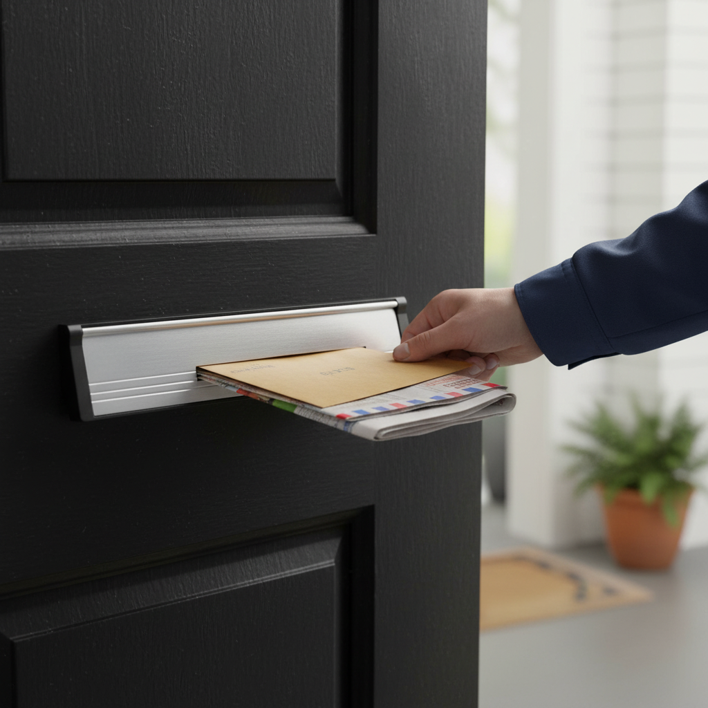 Premium 12-Inch Internal Draught Excluder Letterbox for 20-40mm Doors with Advanced Weather Protection and Smooth Operation