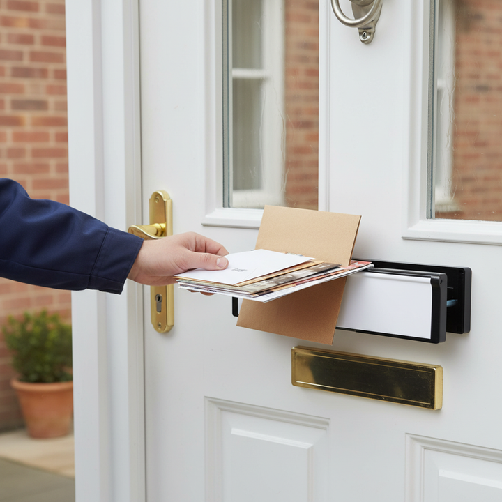 Premium 12-Inch Sleeved Letterbox with Integrated Draught Excluder – Fits 20-39mm Thick Doors for Enhanced Home Comfort