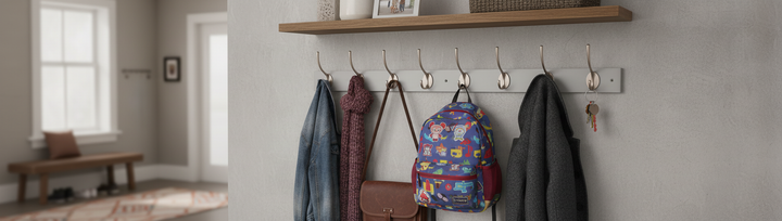 Premium Wall Mounted Coat Rack with 6 Double Hooks - Stylish and Practical Design for Modern Homes