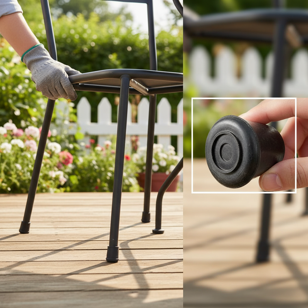 19mm Premium Rubber Furniture Feet Tip Caps - Floor Protectors, Pack of 4