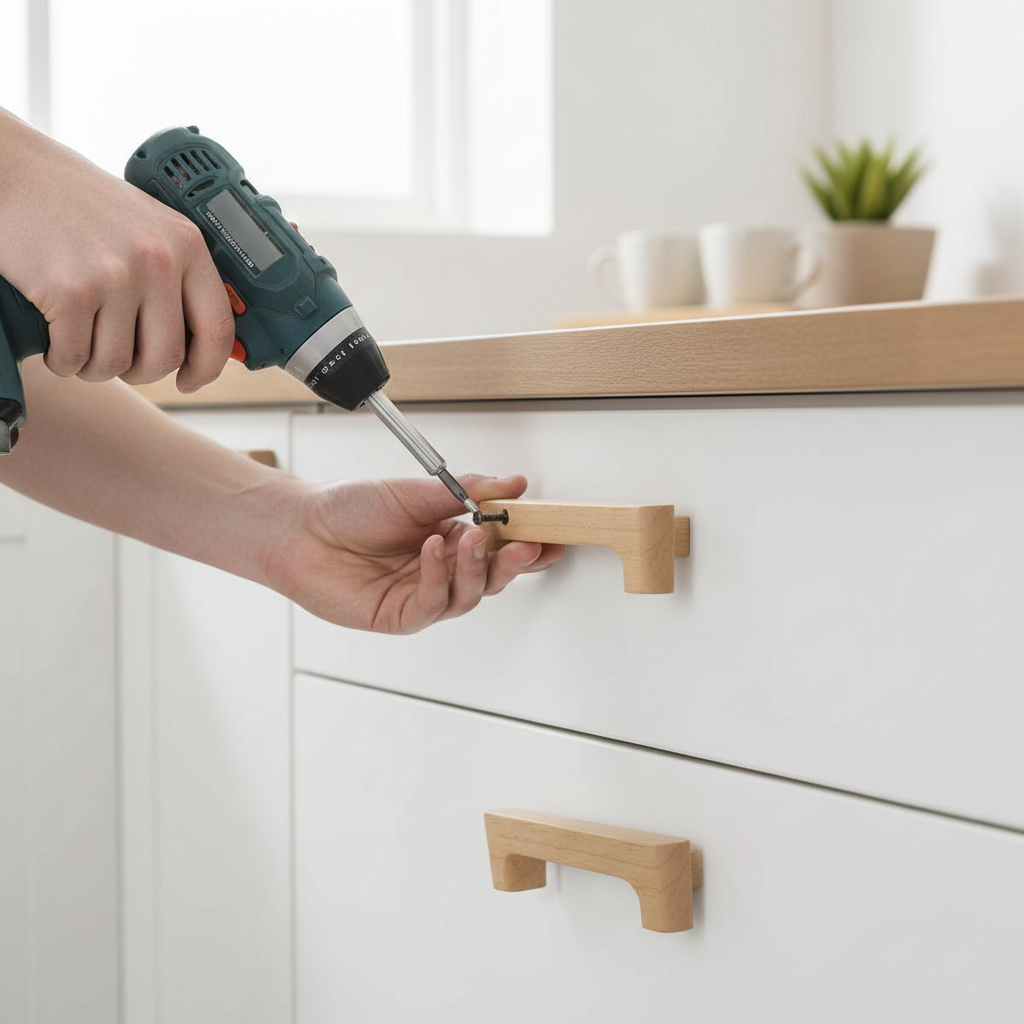 10 Pack Premium Wooden 96mm Cabinet Drawer Pull Handles